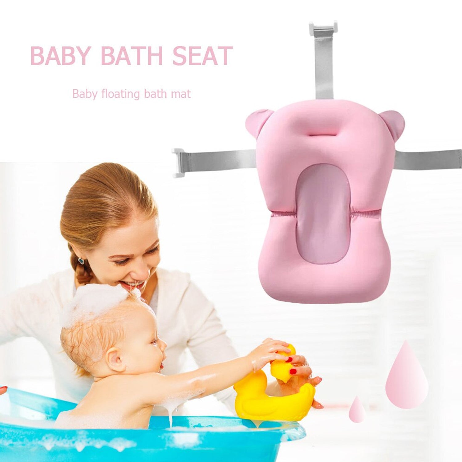 7522 Baby Bath Pillow Newborn Anti-Slip Bathtub Pad Foldable with Strap For 0-6 Month Baby DeoDap 7522 Baby Bath Pillow Newborn Anti-Slip Bathtub Pad Foldable with Strap For 0-6 Month Baby DeoDap